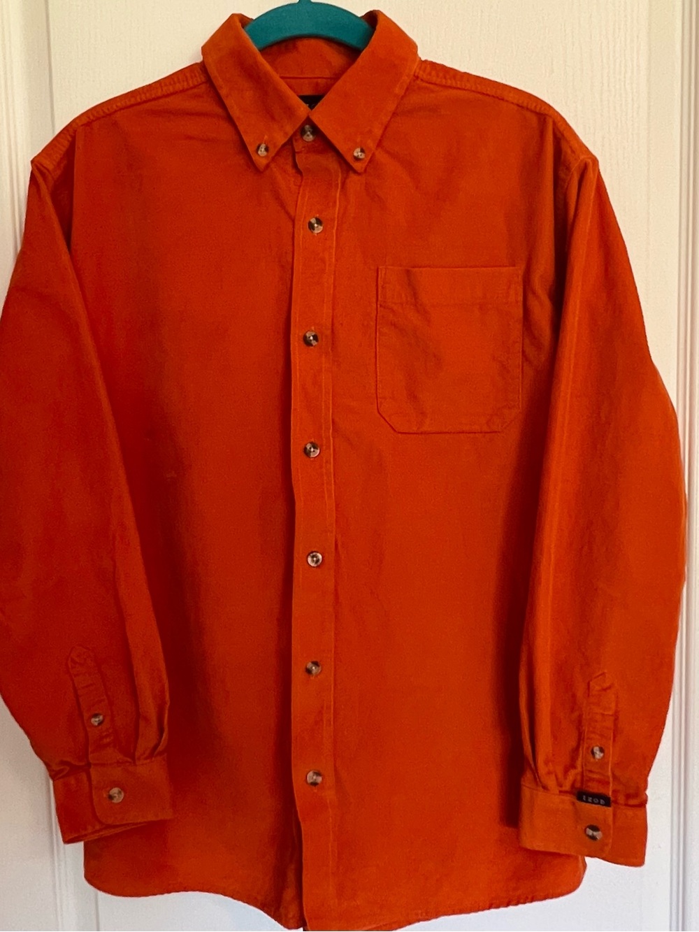 Izod Orange Long-Sleeve Button-Down Shirt